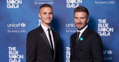Romeo Beckham, 19, towers after dad David as the pair enjoy a night out - www.ok.co.uk - London