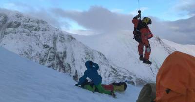 Scots climber who fell 50ft off mountain saved in daring helicopter rescue in Glencoe - www.dailyrecord.co.uk - Scotland