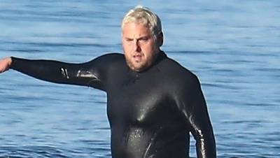 Jonah Hill Shows Off Surfing Skills Impressive Weight Loss While He Rides The Waves In Malibu - hollywoodlife.com - Malibu
