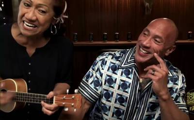Dwayne Johnson’s Mom Crashes His ‘Tonight Show’ Interview With Adorable Ukulele Performance - etcanada.com