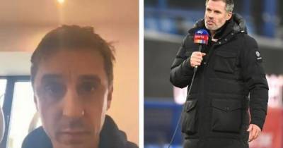 Gary Neville mocks Jamie Carragher over his Liverpool analysis as they are beaten by Leicester - www.manchestereveningnews.co.uk - Manchester - city Leicester