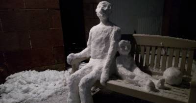 Family's amazing life-size snow sculpture of ‘Dad and his Bairn’ - www.dailyrecord.co.uk