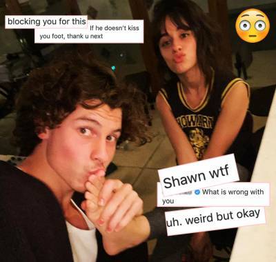 Shawn Mendes Kisses Camila Cabello's Toes In Valentine's Day Post -- But Fans Find It Totally CRINGE! - perezhilton.com