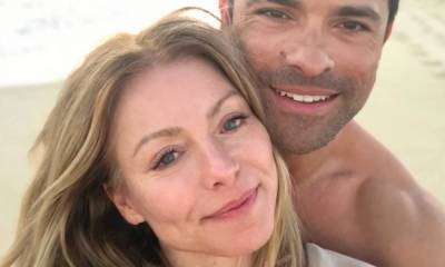 Kelly Ripa & Mark Consuelos pose on the beach in loved-up selfie - hellomagazine.com