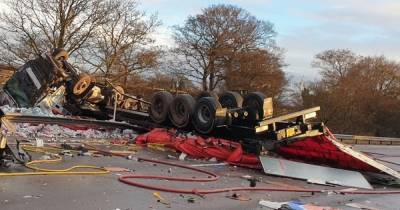 The scene of devastation which shut the M6 for 20 hours - www.manchestereveningnews.co.uk - city Sandbach