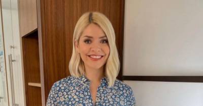 Holly Willoughby brightens up the day in fancy floral dress on This Morning - copy her look here - www.ok.co.uk