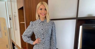 Holly Willoughby shows off tiny waist on This Morning in shirt dress for just £35 - get her exact look here - www.ok.co.uk