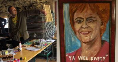Postie punting Nicola Sturgeon 'ya wee dafty' painting on eBay for £270 - and he wants her to buy it - www.dailyrecord.co.uk - Scotland