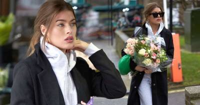 Ed Westwick's model girlfriend Tamara Francesconi picks up flowers - www.msn.com