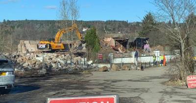 Historic Scots hotel bulldozed days after 'deliberate' fire rips through building - www.dailyrecord.co.uk - Scotland