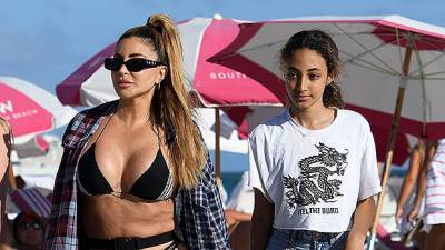 Larsa Pippen, 46, Hits The Beach In A Sexy Black Bikini With Her Daughter Sophia, 13 — See Pics - hollywoodlife.com - Miami