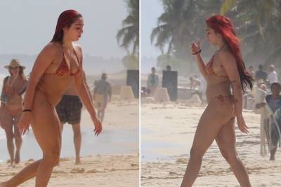 Lourdes Leon rocks thong bikini in Tulum with boyfriend - nypost.com - Mexico - Ohio - county Leon