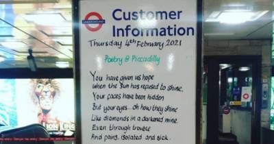 Glasgow student's beautiful poem to frontline workers appears at London tube station - www.dailyrecord.co.uk