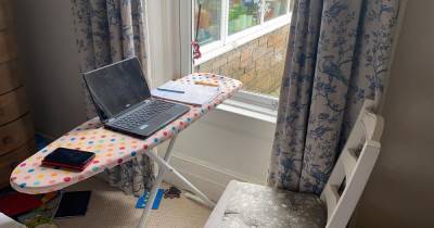 Thrifty Scots mum's 'life-changing' ironing board desk hack for working from home - www.dailyrecord.co.uk - Scotland