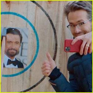 Ryan Reynolds Uses Hugh Jackman's Face as Target Practice While Axe Throwing - www.justjared.com - county Reynolds