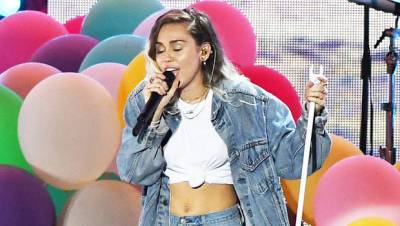Miley Cyrus Rocks Daisy Dukes For Super Bowl Tailgate Show Soundcheck — Pics - hollywoodlife.com - county Bay - Kansas City