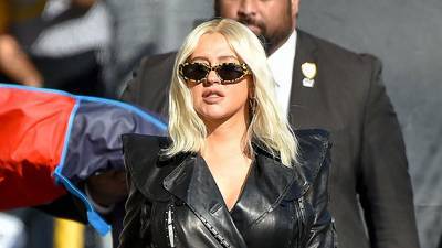 Christina Aguilera Looks Like Kim Kardashian’s Twin In Sleek Bodysuit Leather Pants — See Pics - hollywoodlife.com