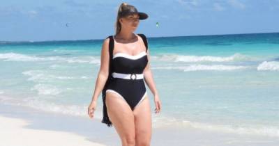 TOWIE's Frankie Essex shows off curves in black and white swimsuit as she enjoys beach stroll in Mexico - www.ok.co.uk - Mexico