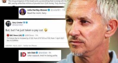 'Smug' Gary Lineker sparks outrage with 'revolting' pay cut joke as BBC licence fee hiked - www.msn.com