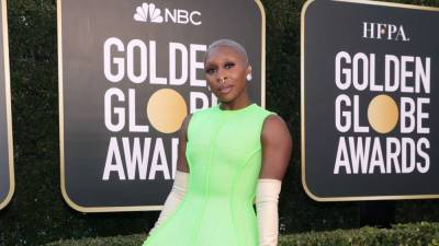 Cynthia Erivo Stands Out in Neon Green Dress for 2021 Golden Globes - www.etonline.com - Britain