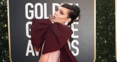 Sofia Carson Goes Pink For Golden Globes 2021 - www.justjared.com - Beverly Hills - county Carson