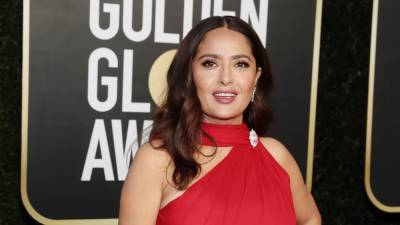 Salma Hayek Wows in Bright Red Gown at 2021 Golden Globe Awards - www.etonline.com - Mexico