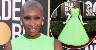 Golden Globes: Cynthia Erivo exudes glamour in green gown - www.msn.com - Beverly Hills