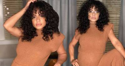Christina Milian flaunts baby bump in a rust-hued knitted jumpsuit - www.msn.com