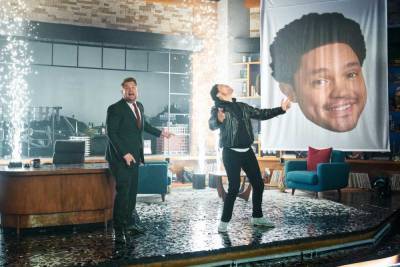 James Corden Threatens To Kick Trevor Noah Off His Show After He Makes Extravagant ‘Late Late Show’ Entrance - etcanada.com - Britain