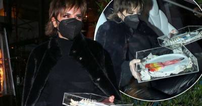 Lisa Rinna looks chic in a furry black coat and leather trousers - www.msn.com - USA