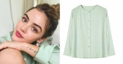This Mint Green Button-Up Looks Just Like the 1 From Lucy Hale’s Instagram - www.usmagazine.com