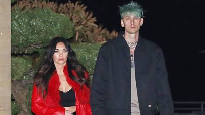 Megan Fox Wears Fire Engine Red Leather Jacket On Date Night Out With MGK - hollywoodlife.com - Malibu - Japan
