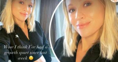Kimberley Walsh shows off her budding bump in crop top and leggings - www.msn.com - Manchester
