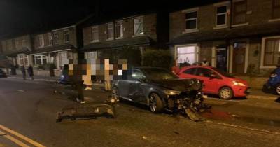Main road in Rochdale closed after car smashes into parked vehicles and garden wall - www.manchestereveningnews.co.uk