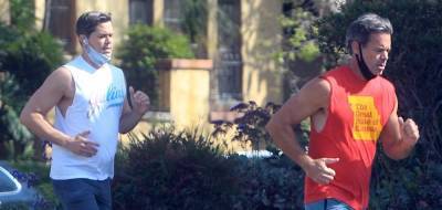 Andrew Rannells & Boyfriend Tuc Watkins Go for Afternoon Run - www.justjared.com - Los Angeles - county Andrew