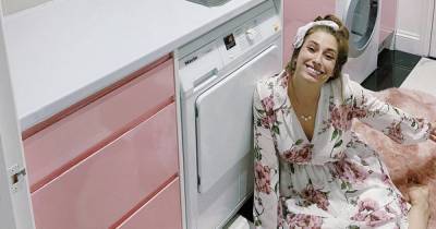 Stacey Solomon rips apart her beloved pink utility room featuring a flower wall as she prepares to move house - www.ok.co.uk