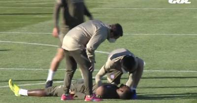 Moussa Dembele collapses during Atletico Madrid training as former Celtic star suffers scare in disturbing footage - www.dailyrecord.co.uk - Spain - France - Madrid