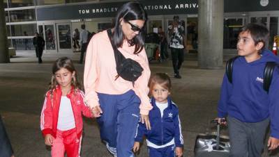 Kourtney Kardashian Wears Matching Pink Ski Suit With Penelope As She Takes All 3 Kids On Family Trip - hollywoodlife.com - Colorado
