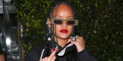 Rihanna Rocks Cool Leather Skirt For Dinner After Celebrating 'Anti' Album Anniversary - www.justjared.com - Santa Monica