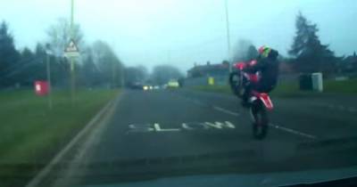 Idiot bikers run riot on Scots road before dangerous roundabout stunt - www.dailyrecord.co.uk - Scotland