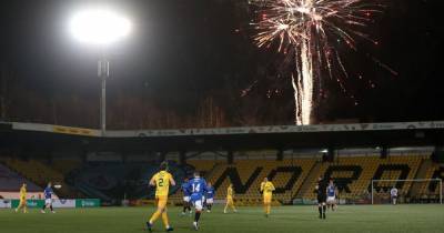 Rangers start title party early as 55th minute firework celebration brings Livingston game to a halt - www.dailyrecord.co.uk