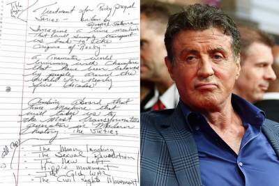 Sylvester Stallone reveals hand-scrawled notes for ‘Rocky’ TV series - nypost.com