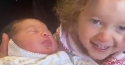 Helen Flanagan shares adorable video of her youngest daughter meeting her newborn brother for the first time - www.manchestereveningnews.co.uk - Manchester