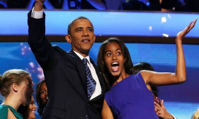 Malia and Sasha Obama steal the show in previously-unseen family photo with famous dad - hellomagazine.com