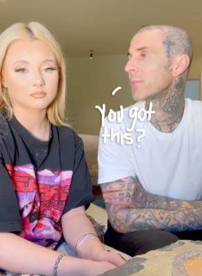 Travis Barker Lets 15-Year-Old Daughter Alabama Cover Up His Face Tattoos In Funny 'Makeover' Video! Watch! - perezhilton.com - Alabama