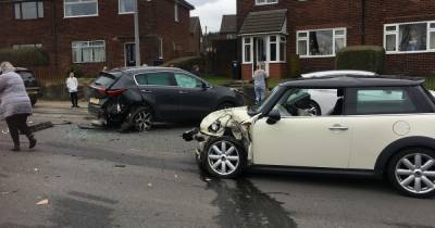 Emergency services rush to the scene of three car smash - www.manchestereveningnews.co.uk