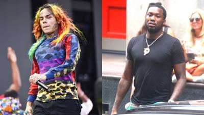 Tekashi 6ix9ine Challenges Meek Mill To A Physical Fight As Their Feud Rages On - hollywoodlife.com