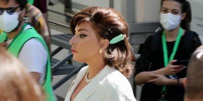 Lady Gaga Looks Fierce In White While Arriving on 'House of Gucci' Set - www.justjared.com - Italy - Lake