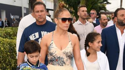Jennifer Lopez Enjoys A Night Swim With Twins Emme Max, 13, With A-Rod Nowhere In Sight - hollywoodlife.com - Dominican Republic