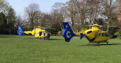 Two air ambulances respond after 'serious' crash leaves car on its roof - www.manchestereveningnews.co.uk - Manchester - county Lane - county Cheshire
